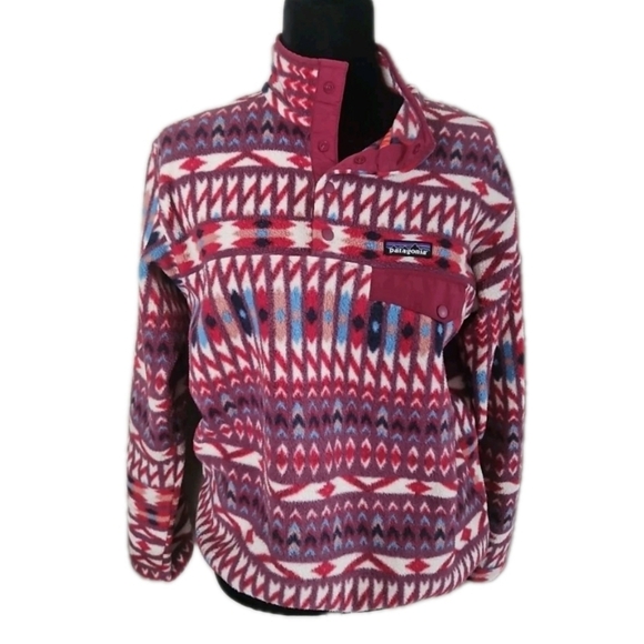 Patagonia Womens Aztec Print  Lightweight Synchilla® Snap-T® Pullover S - Picture 4 of 15